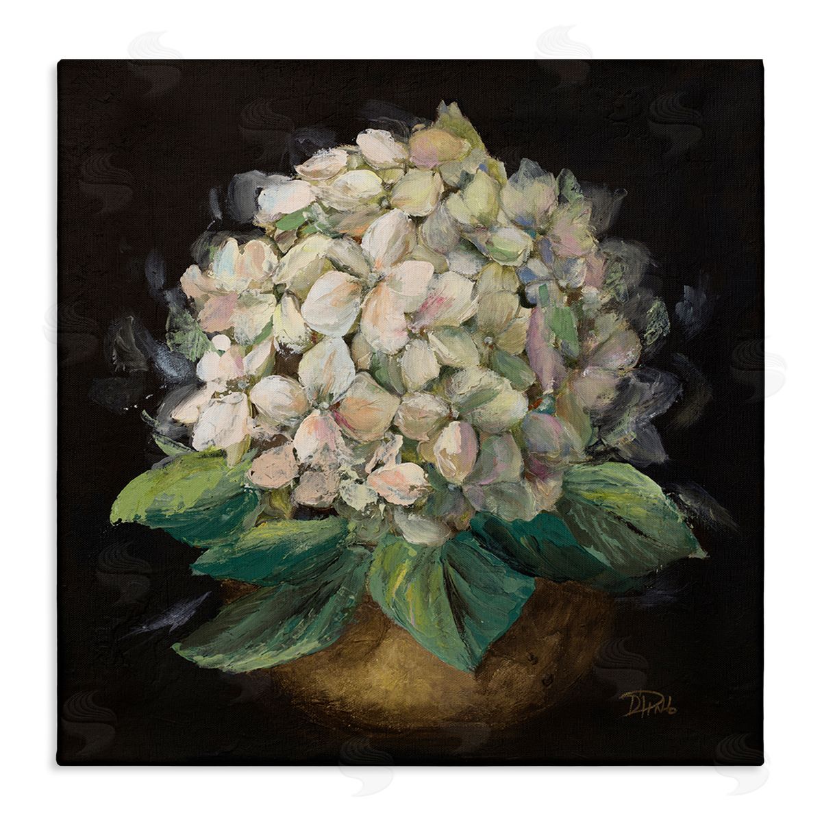 Patricia Pinto Potted Hydrangea Plant Canvas Wall Art Print