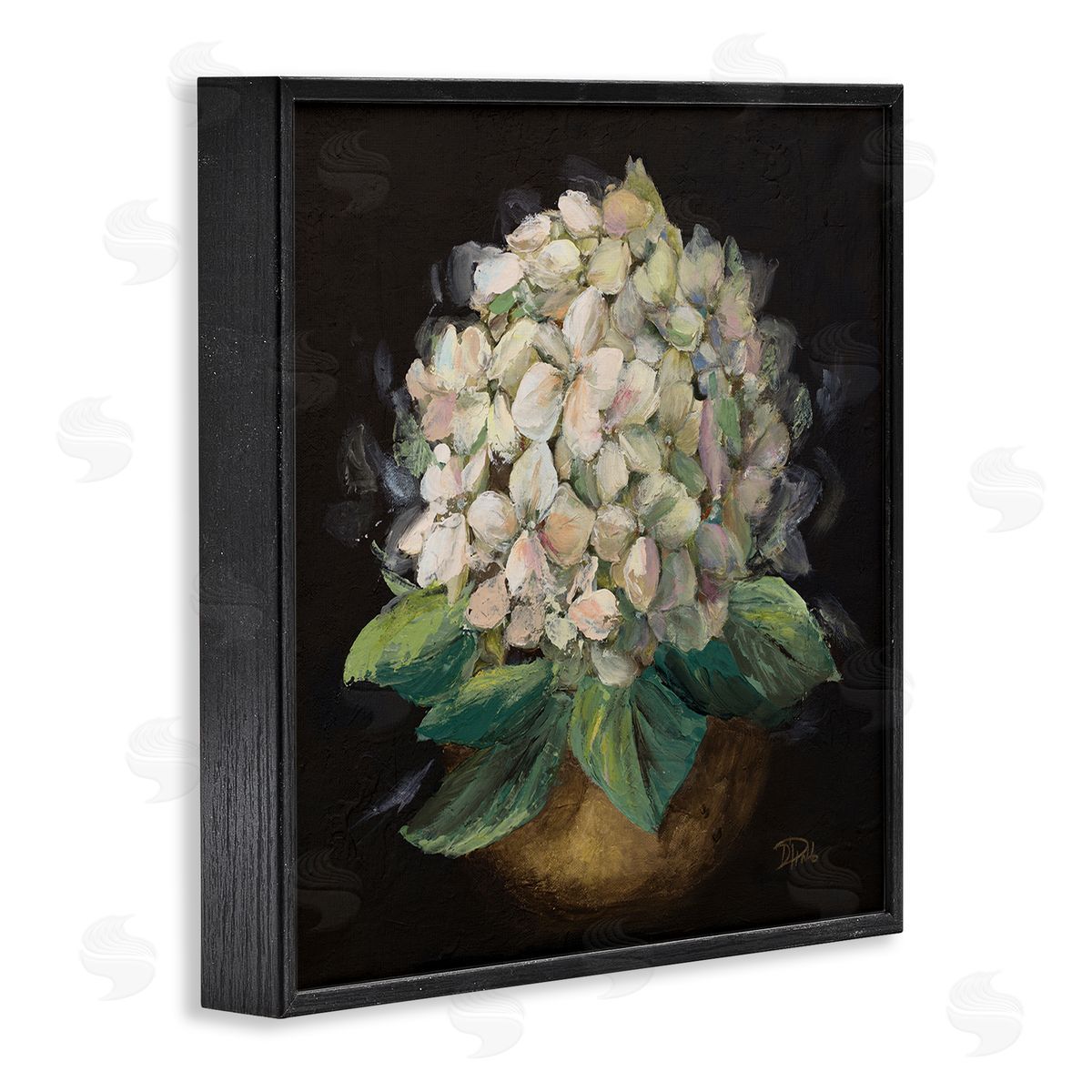 Patricia Pinto Potted Hydrangea Plant Black Framed Giclee Wall Art Print