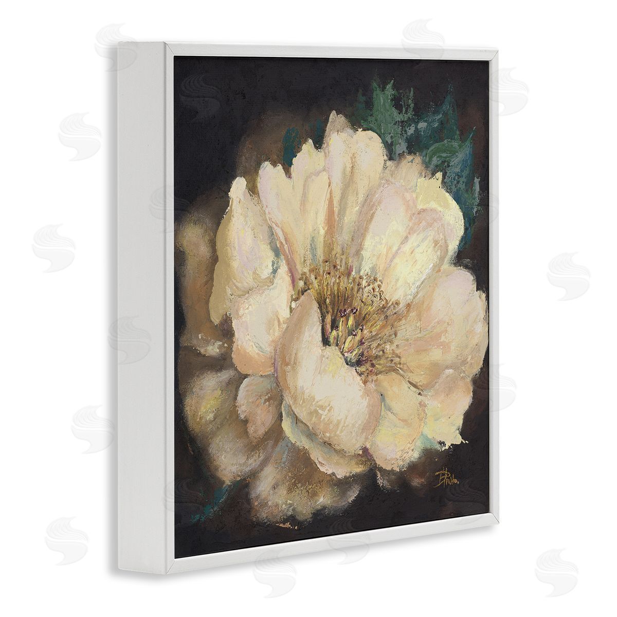 Blooming White Magnolia White Frame Print Wall Art, Home Decor by Patricia Pinto