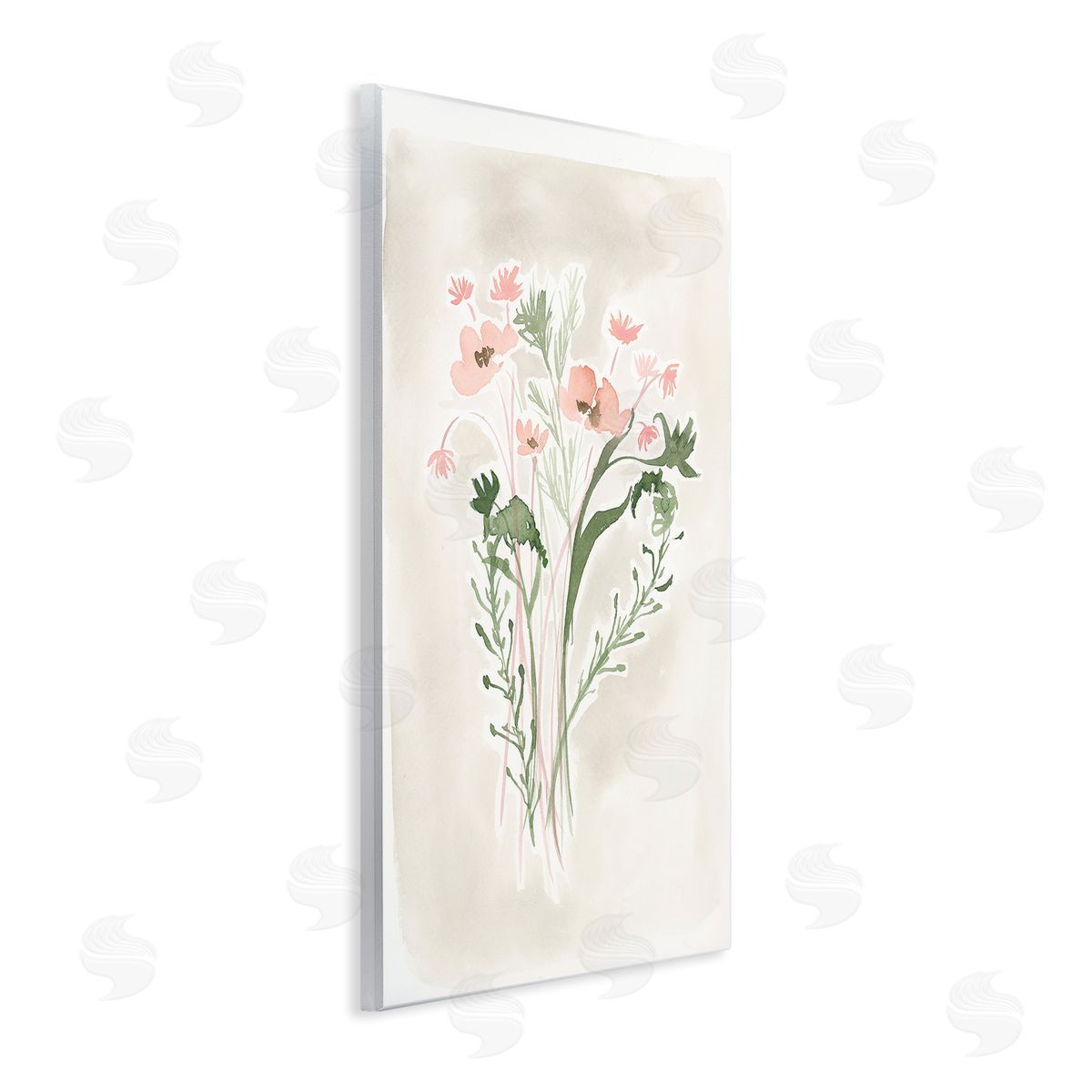 Soft Organic Florals Wood Plaque Wall Art, Home Decor by Lucille Price