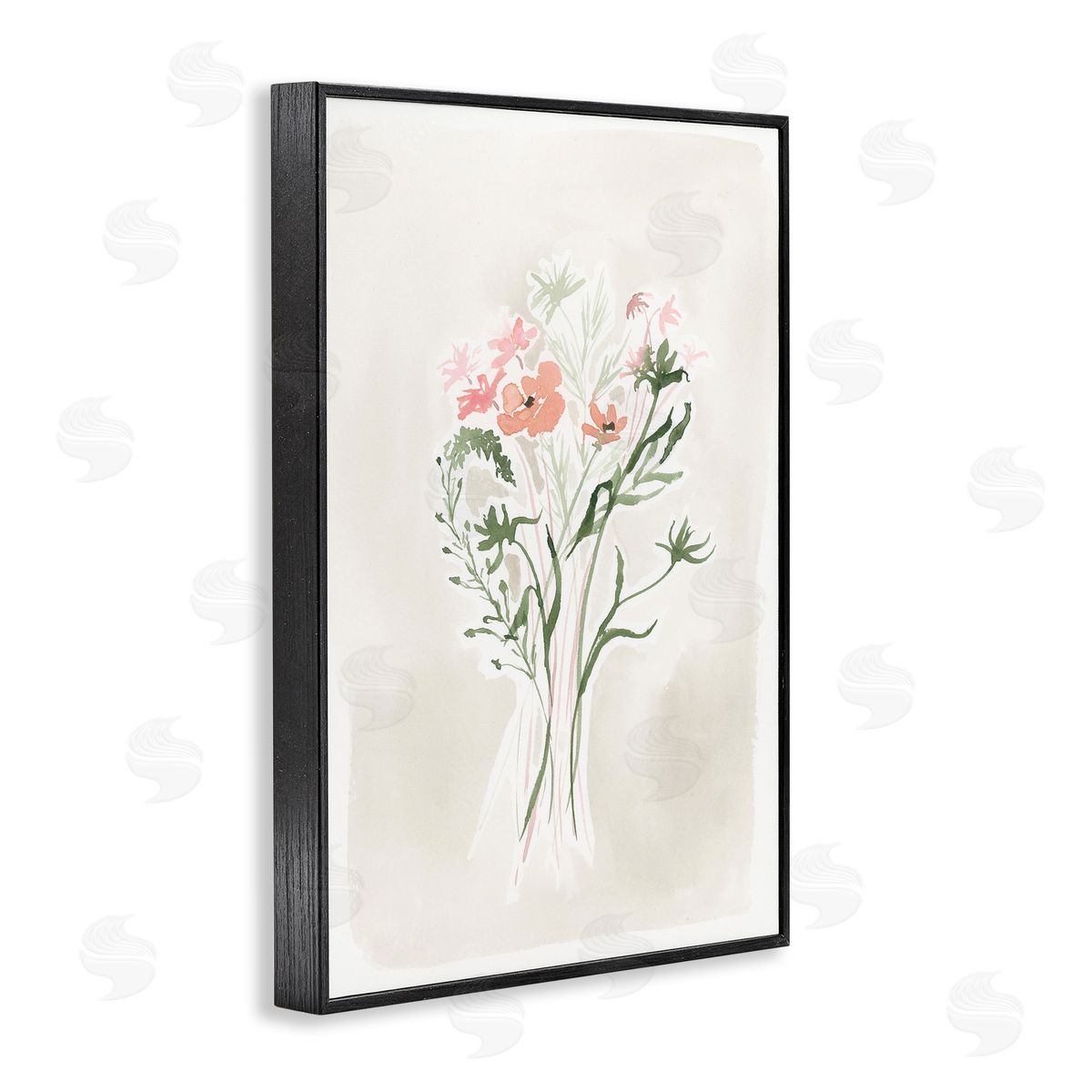 Subtle Pastel Blooms Black Frame Print Wall Art, Home Decor by Lucille Price