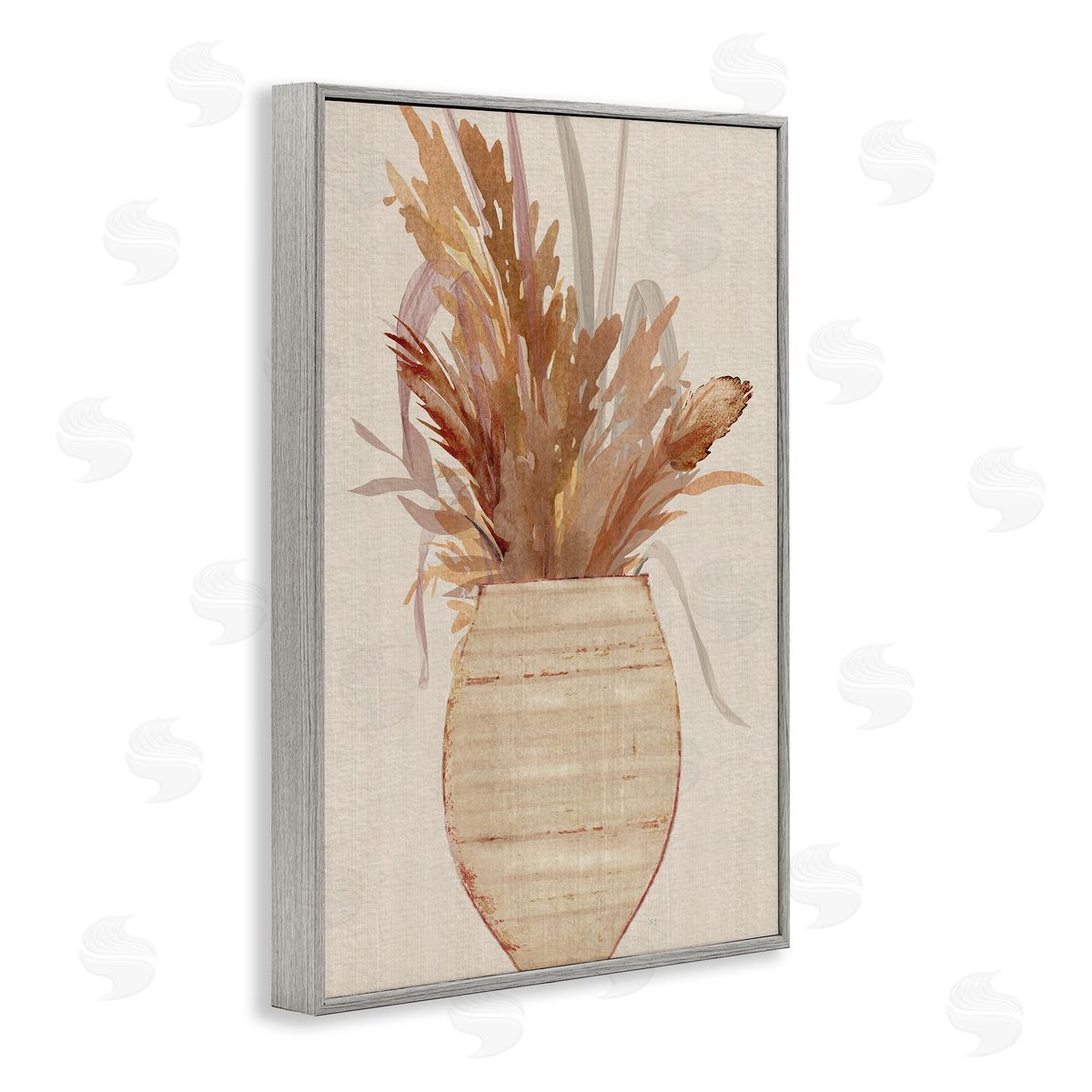 Rustic Wheat and Pottery Grey Frame Print Wall Art, Home Decor by Susan Jill