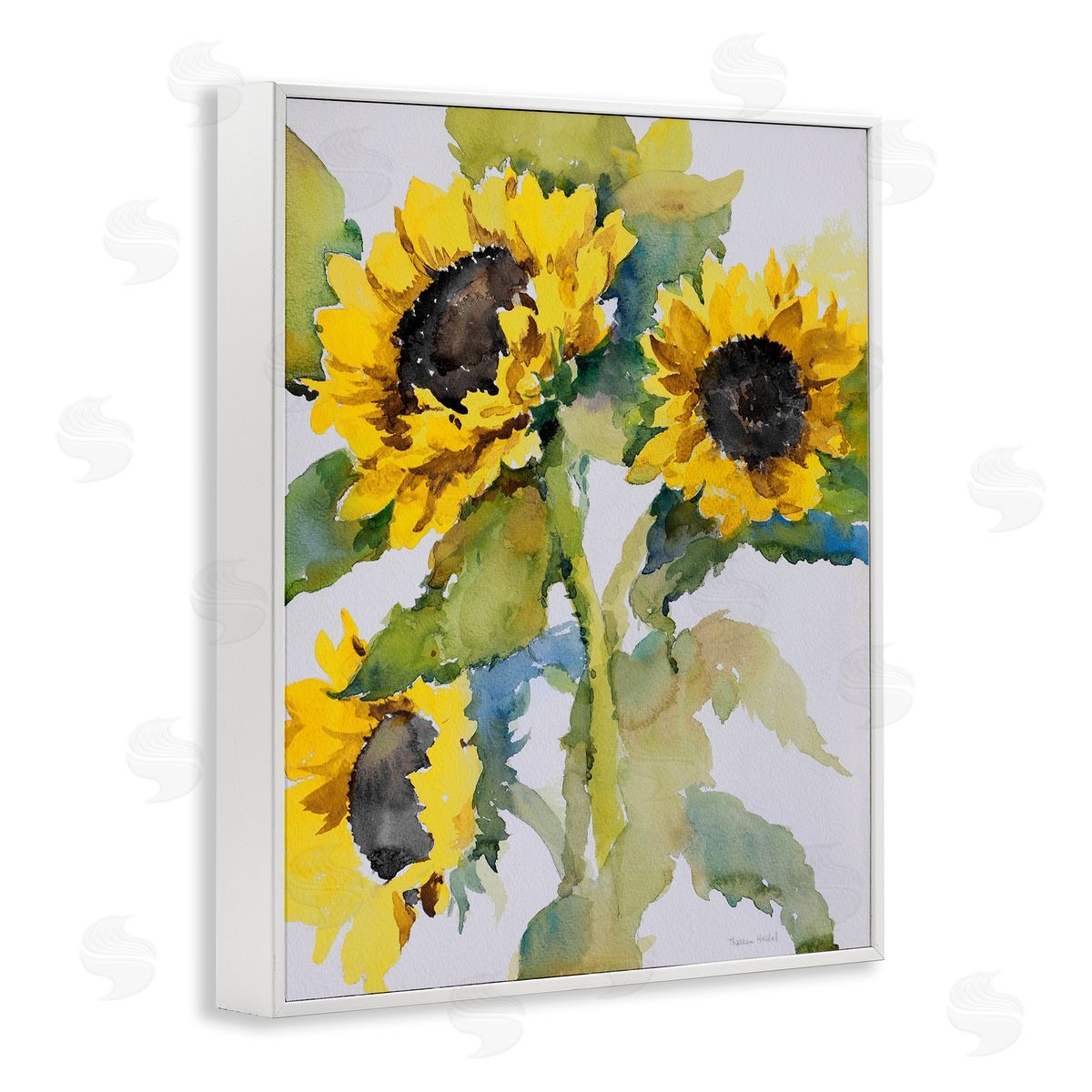 Bright Blooming Bouquet White Frame Print Wall Art, Home Decor by Theresa Heidel