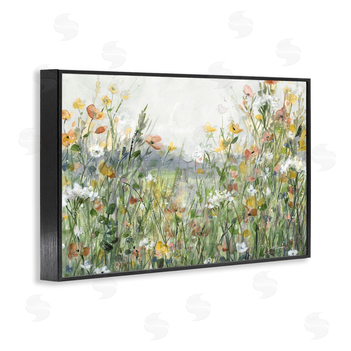 Quiet Natural Meadow Black Frame Print Wall Art, Home Decor by Carol Robinson