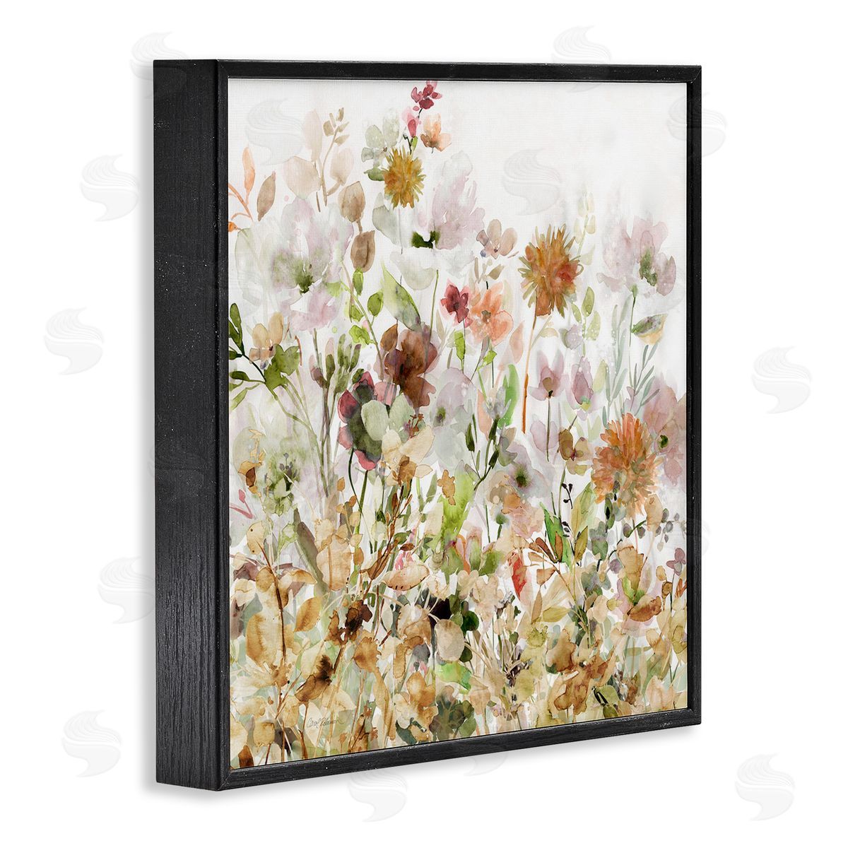 Mixed Garden Florals Black Frame Print Wall Art, Home Decor by Carol Robinson