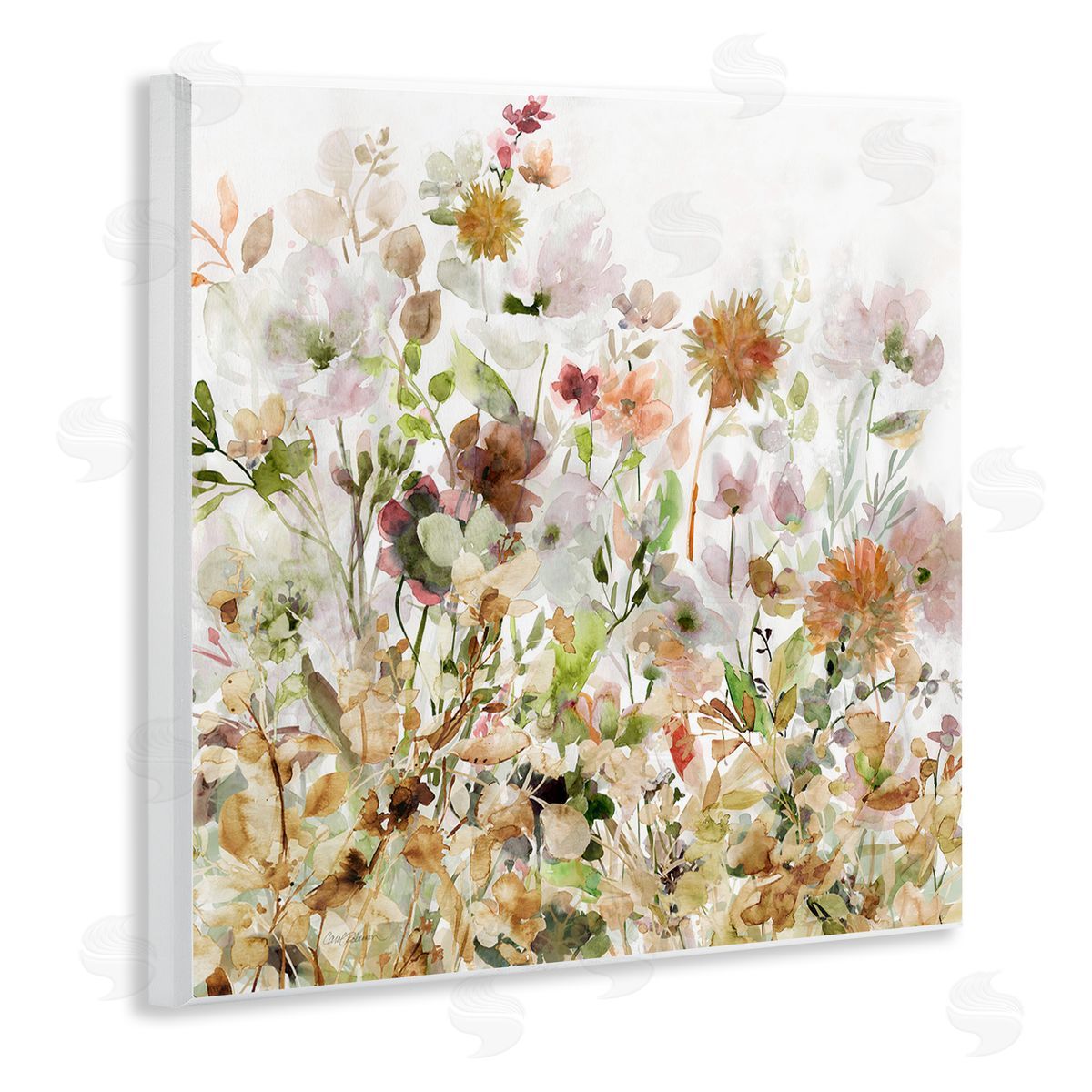 Mixed Garden Florals Wood Plaque Wall Art, Home Decor by Carol Robinson