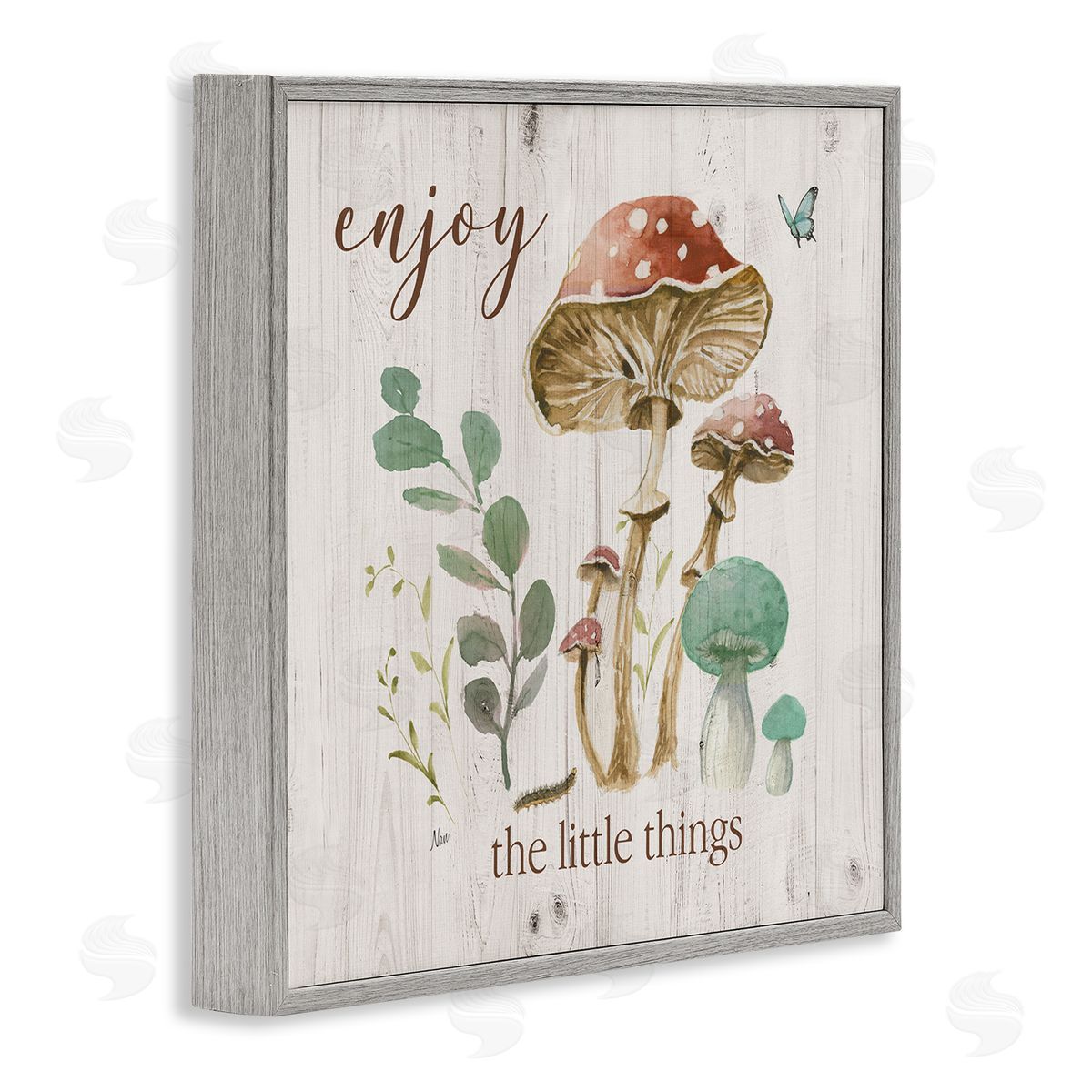 Nan Enjoy Little Things Gray Framed Giclee Wall Art Print