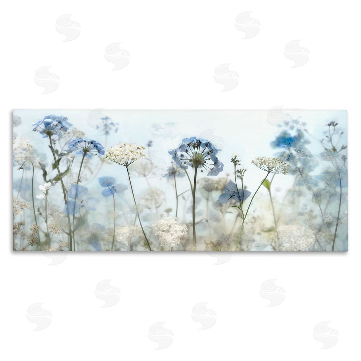 Blue Wildflower Blooms Canvas Wall Art, Home Decor by Irene Weisz