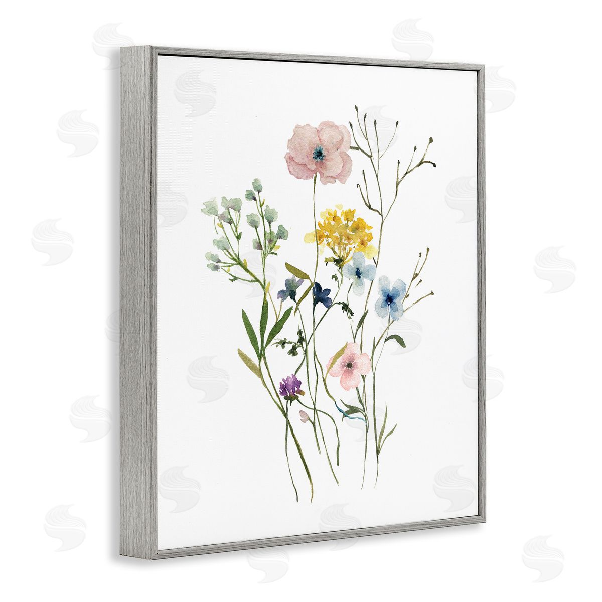 Wild Country Blooms Grey Frame Print Wall Art, Home Decor by Livi Finn