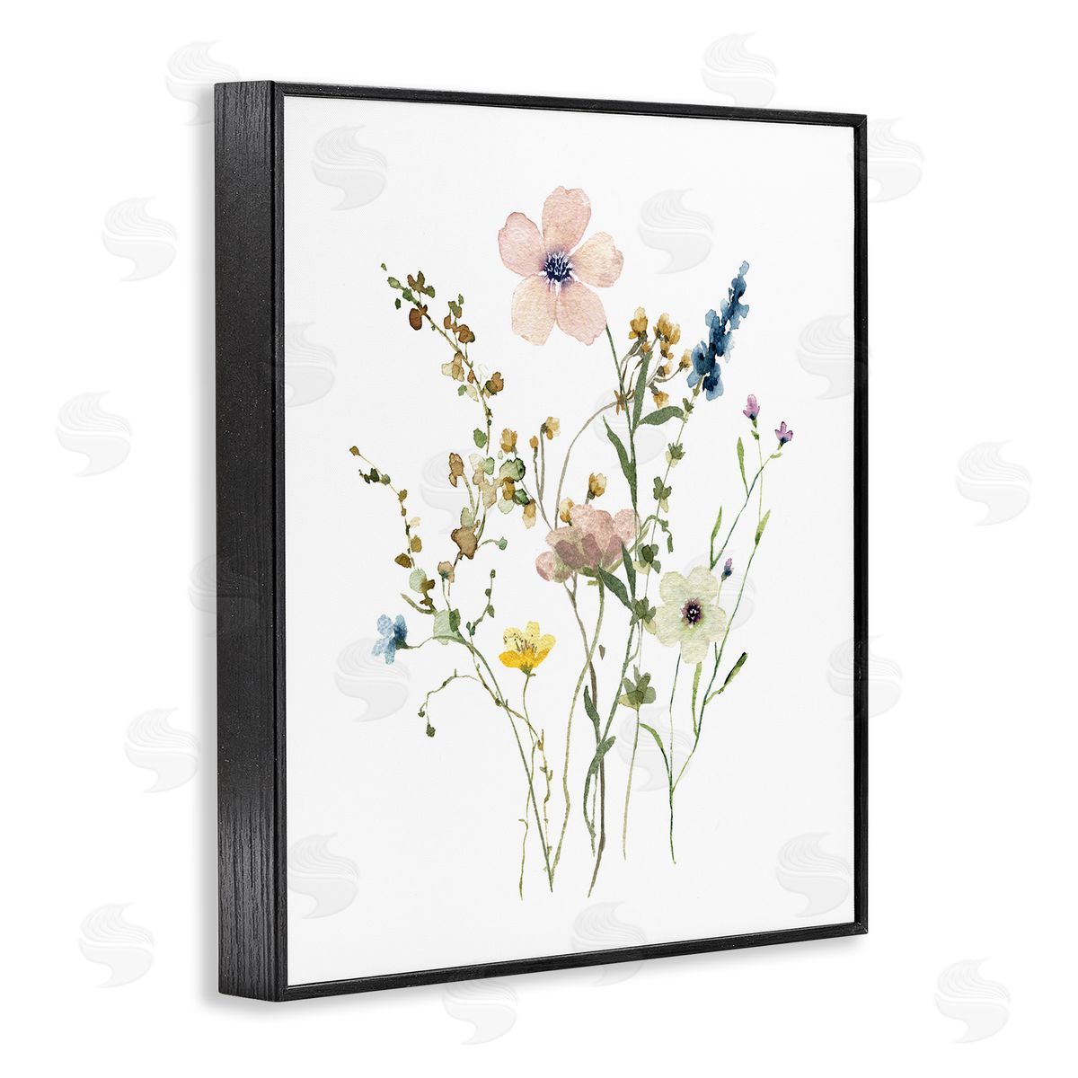Soft Forest Blooms Black Frame Print Wall Art, Home Decor by Livi Finn