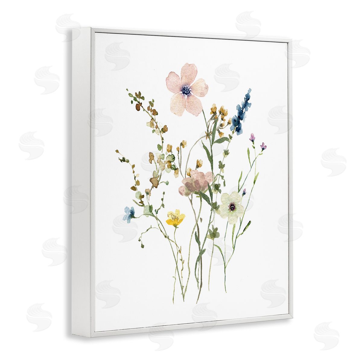 Soft Forest Blooms White Frame Print Wall Art, Home Decor by Livi Finn