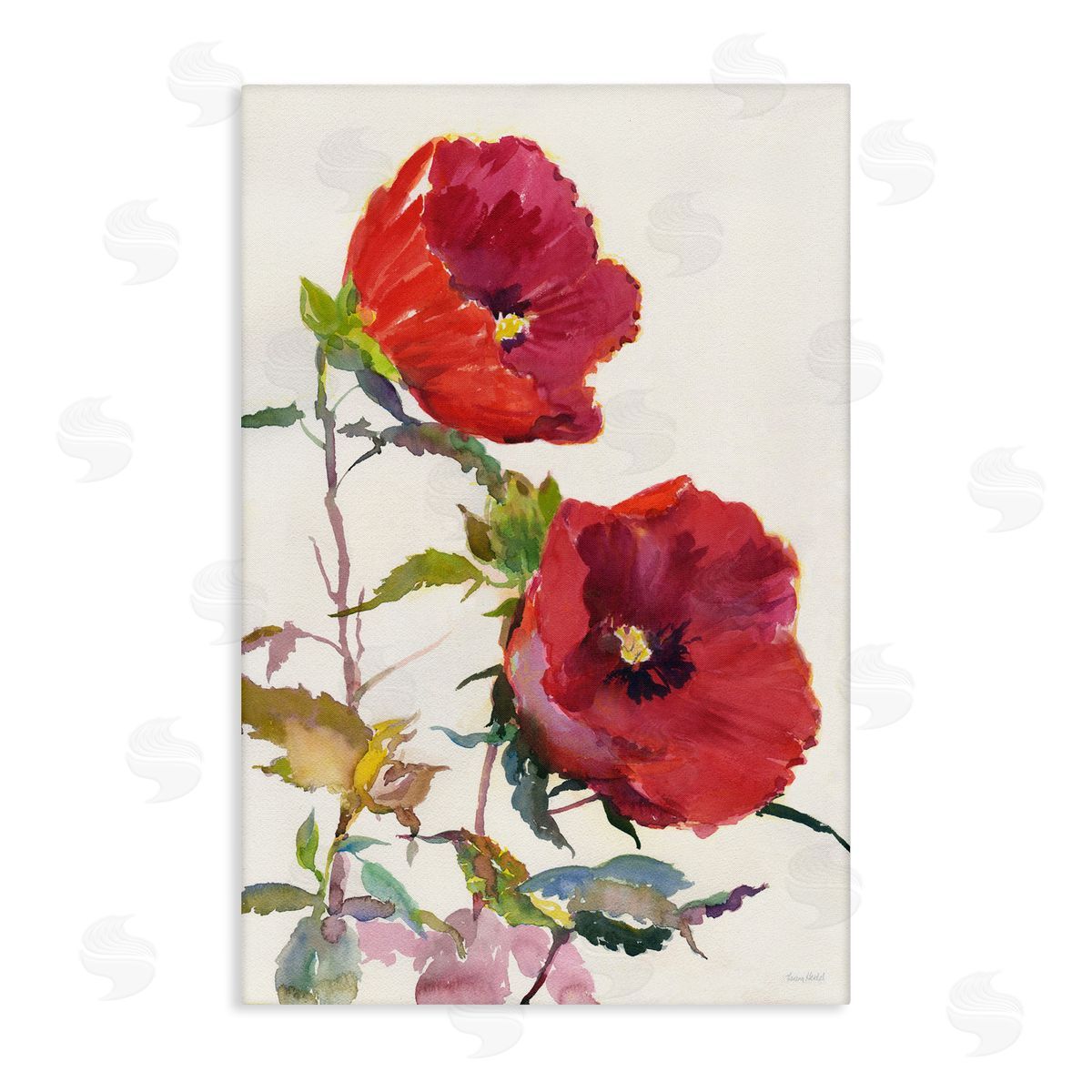 Bold Red Poppies Canvas Wall Art, Home Decor by Theresa Heidel