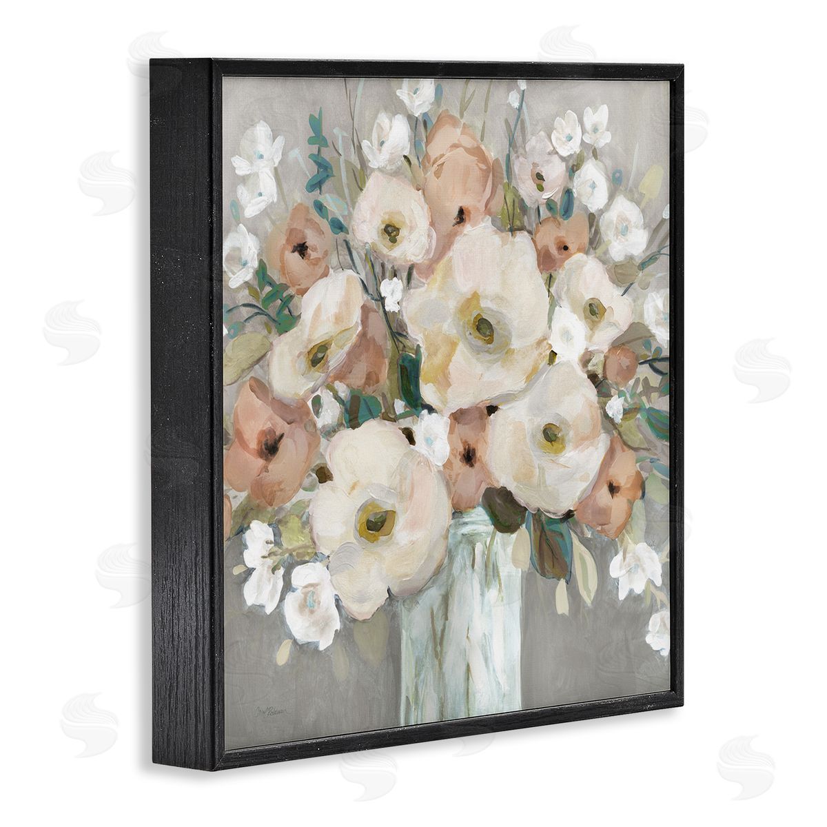 Bouquet of Pastels Black Frame Print Wall Art, Home Decor by Carol Robinson
