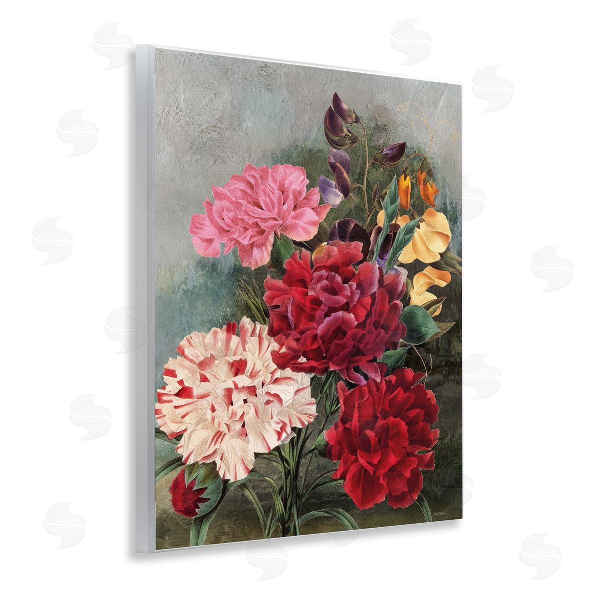 Vintage Geranium Blooms Wood Plaque Wall Art, Home Decor by Carol Robinson