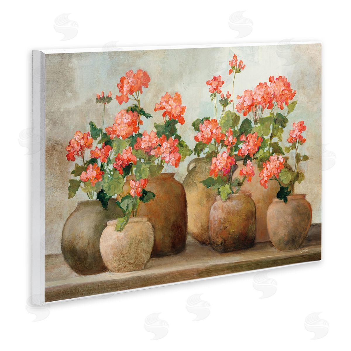 Pink Cottage Geraniums Wood Plaque Wall Art, Home Decor by Julia Purinton