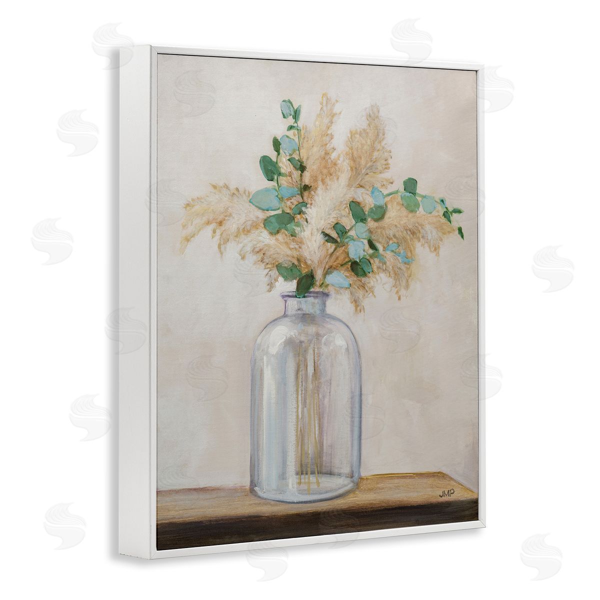 Eucalyptus Herb Vase White Frame Print Wall Art, Home Decor by Julia Purinton