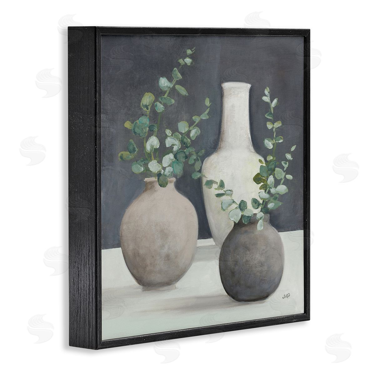 Julia Purinton Fresh Floral Vessels Black Framed Giclee Wall Art Print