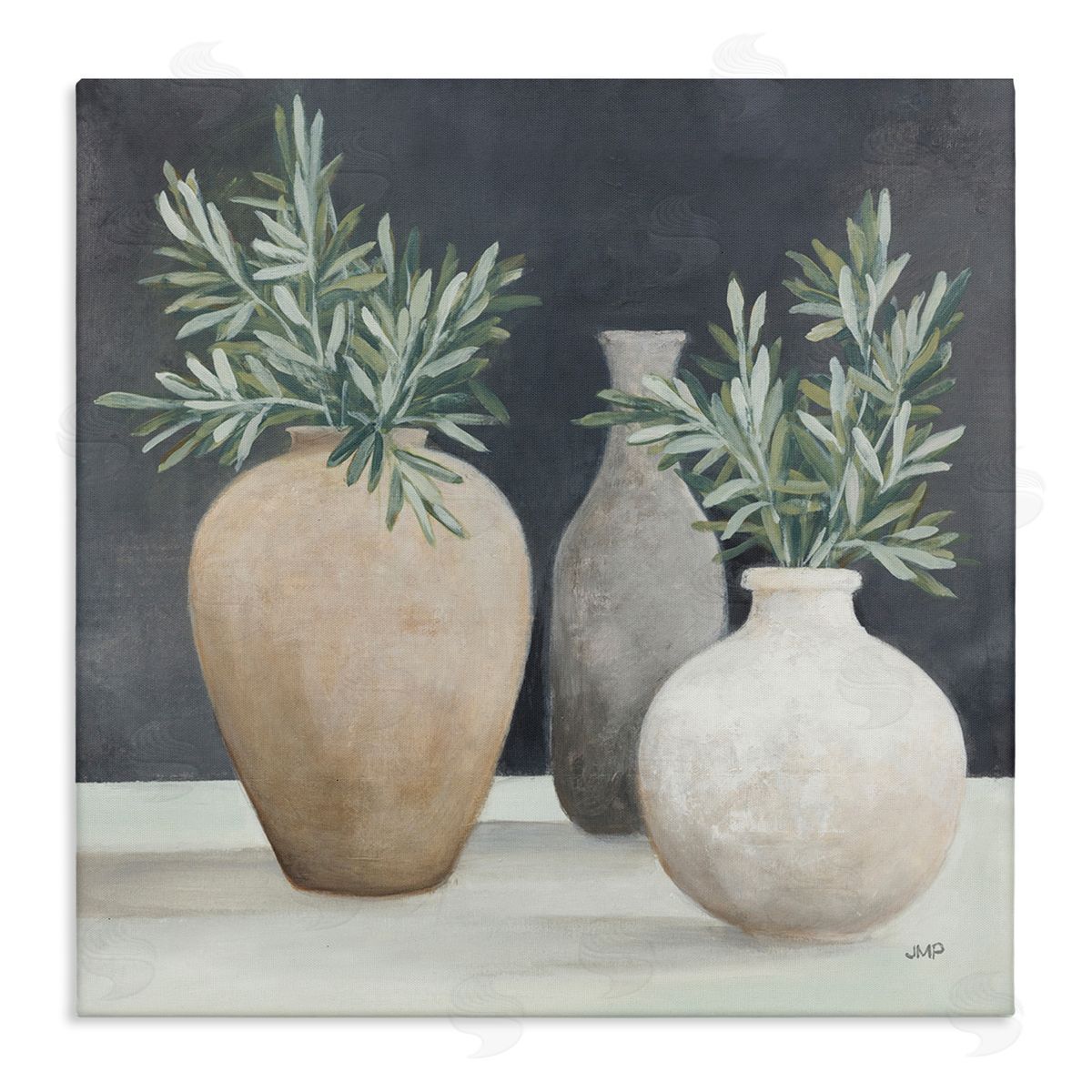 Julia Purinton Botanical Pottery Vessels Canvas Wall Art Print
