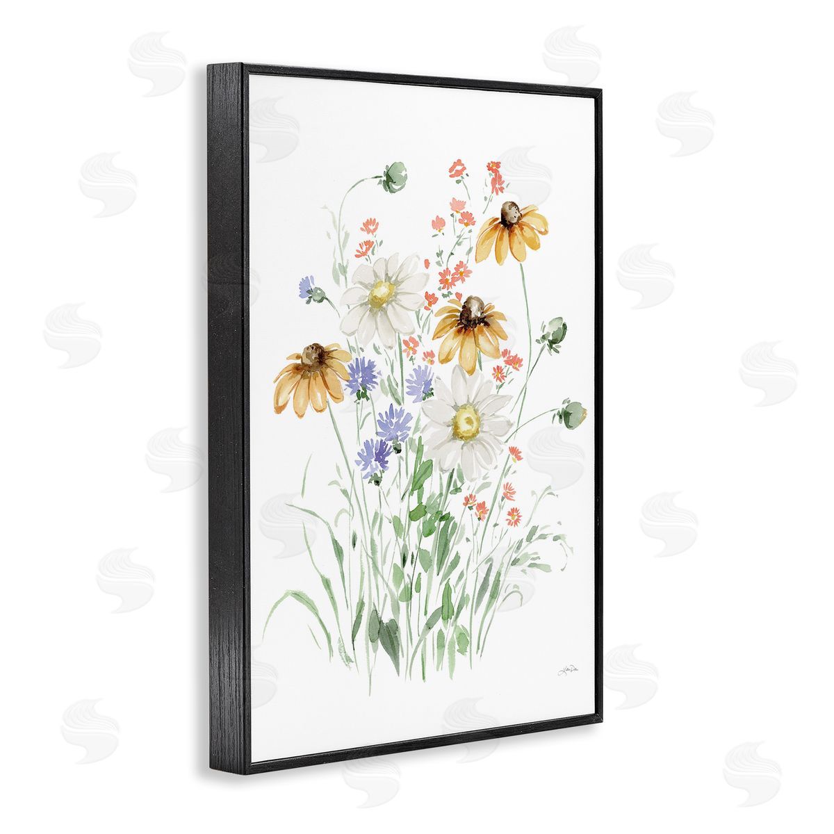 Summer Garden Blooms Black Frame Print Wall Art, Home Decor by Katrina Pete