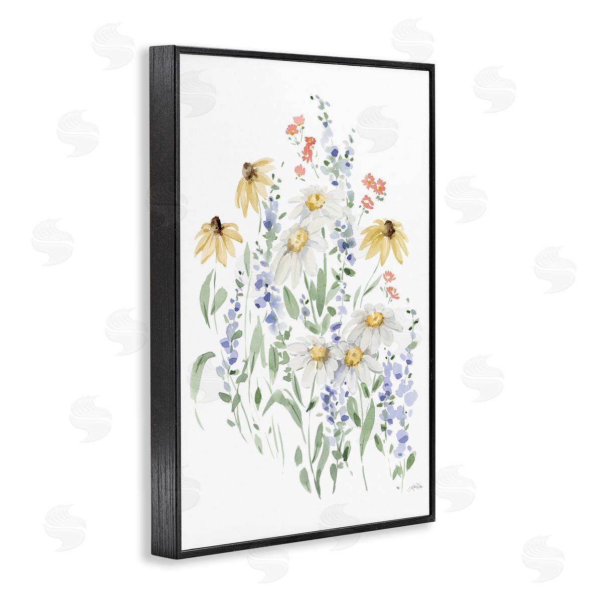 Soft Summer Garden Black Frame Print Wall Art, Home Decor by Katrina Pete