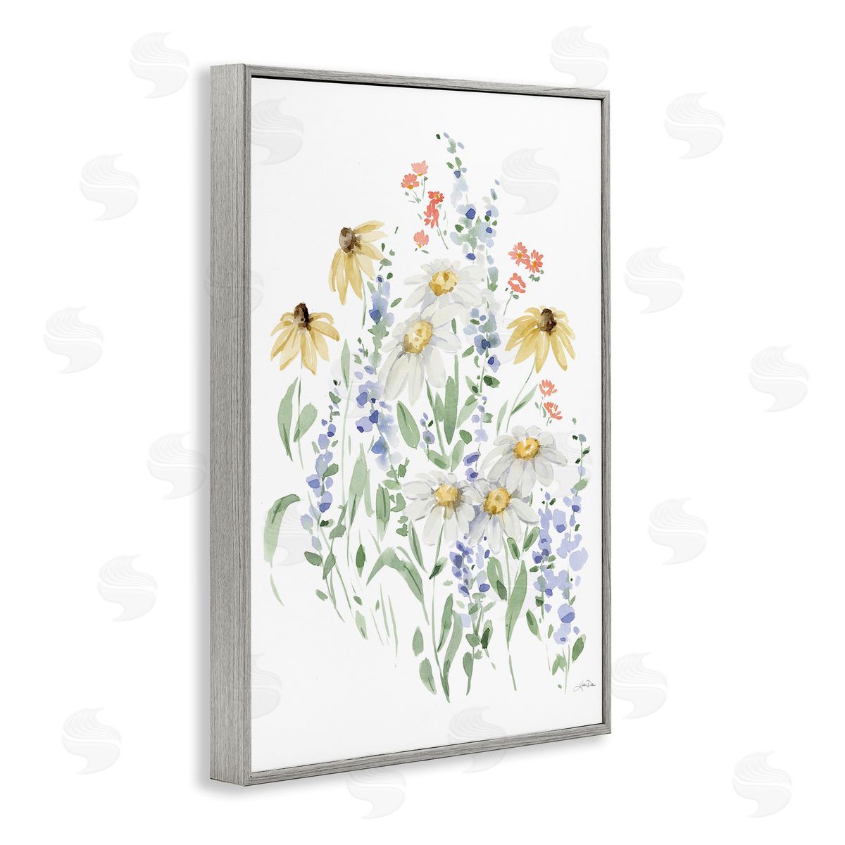 Soft Summer Garden Grey Frame Print Wall Art, Home Decor by Katrina Pete