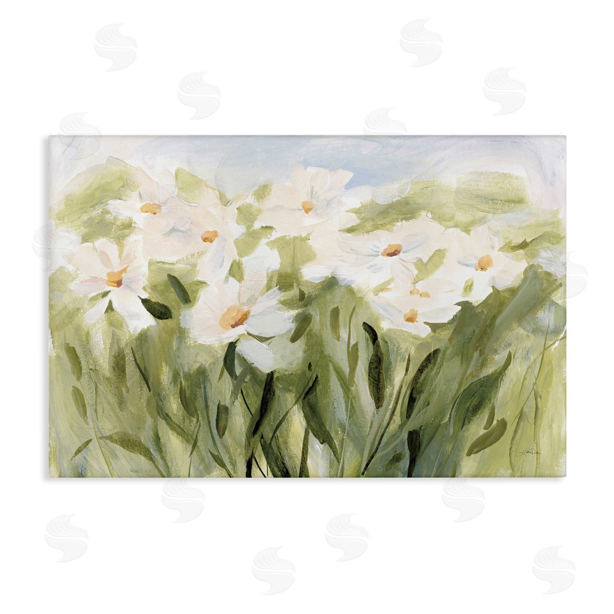 Daisy Meadow View Canvas Wall Art, Home Decor by Katrina Pete