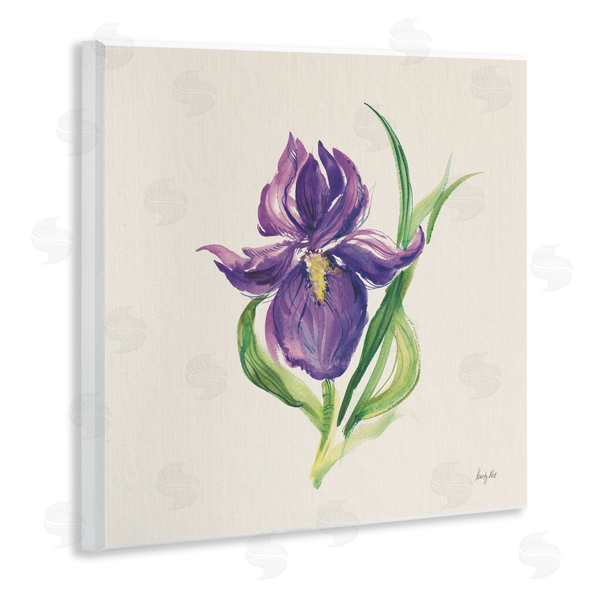 Easter Iris Bloom Wood Plaque Wall Art, Home Decor by Kristy Rice