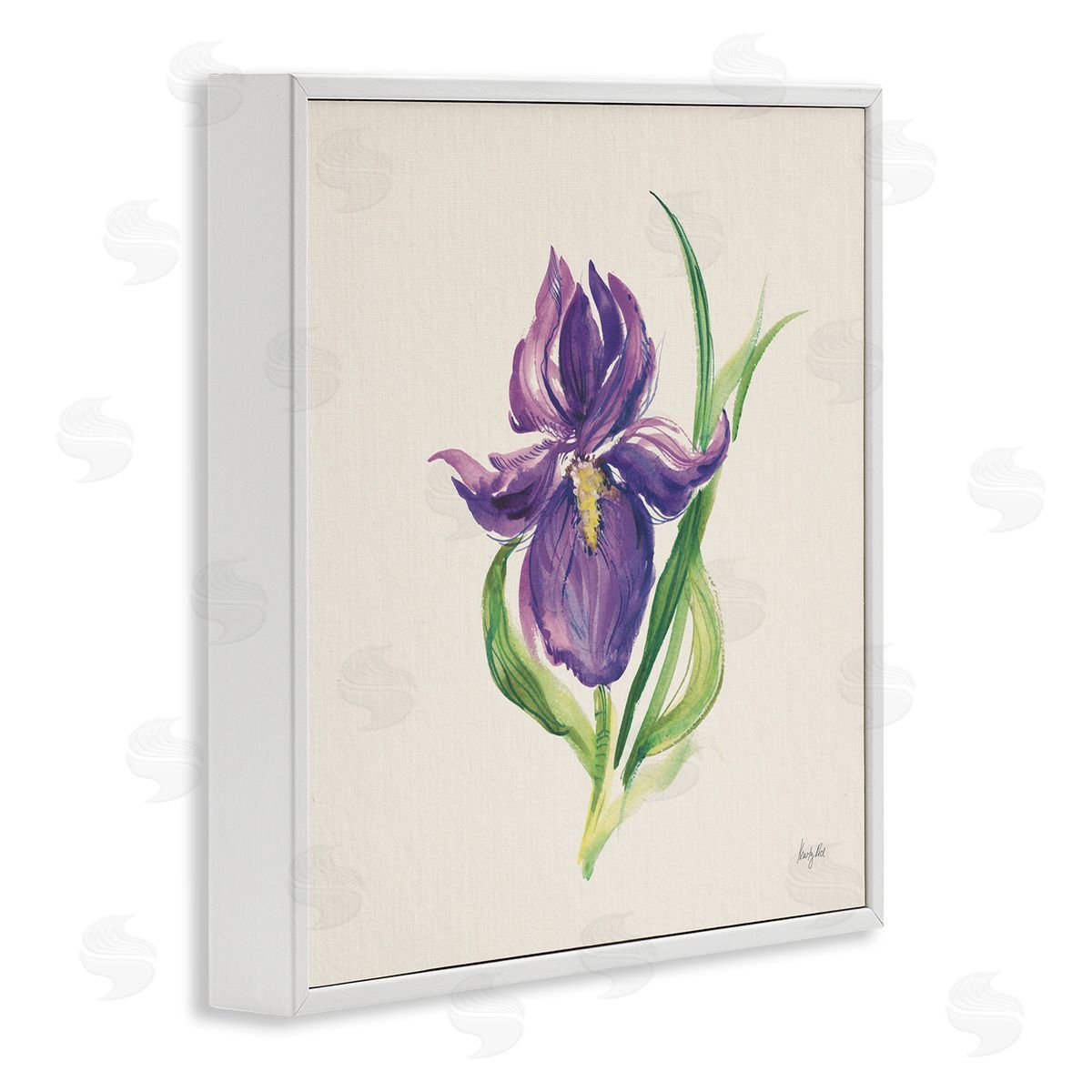 Easter Iris Bloom White Frame Print Wall Art, Home Decor by Kristy Rice