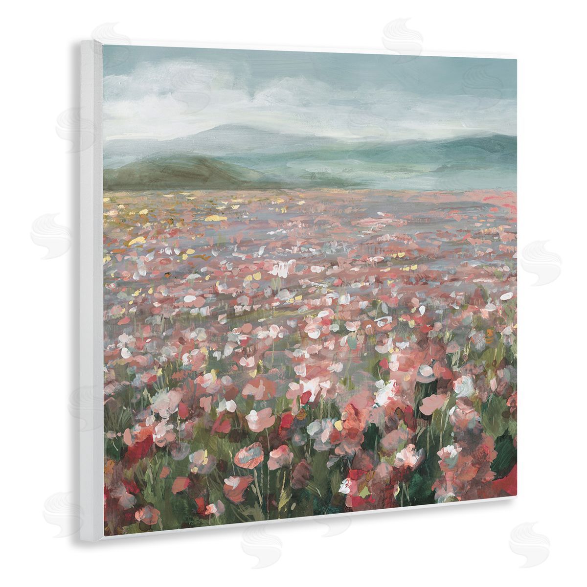 Soft Headland Wildflowers Wood Plaque Wall Art, Home Decor by Danhui Nai