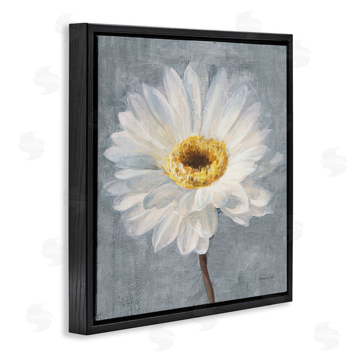 Danhui Nai Paris Blossom on Grey Black Floating Frame Canvas Wall Art Print