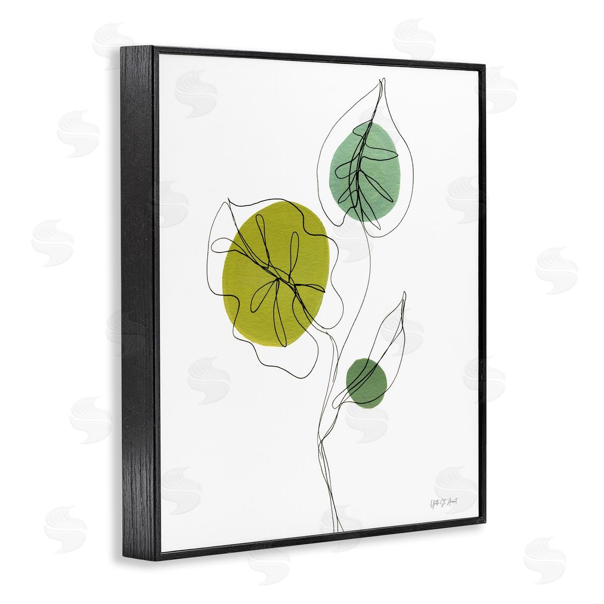 Leafy Garden Delight Black Frame Print Wall Art, Home Decor by Yvette St. Amant