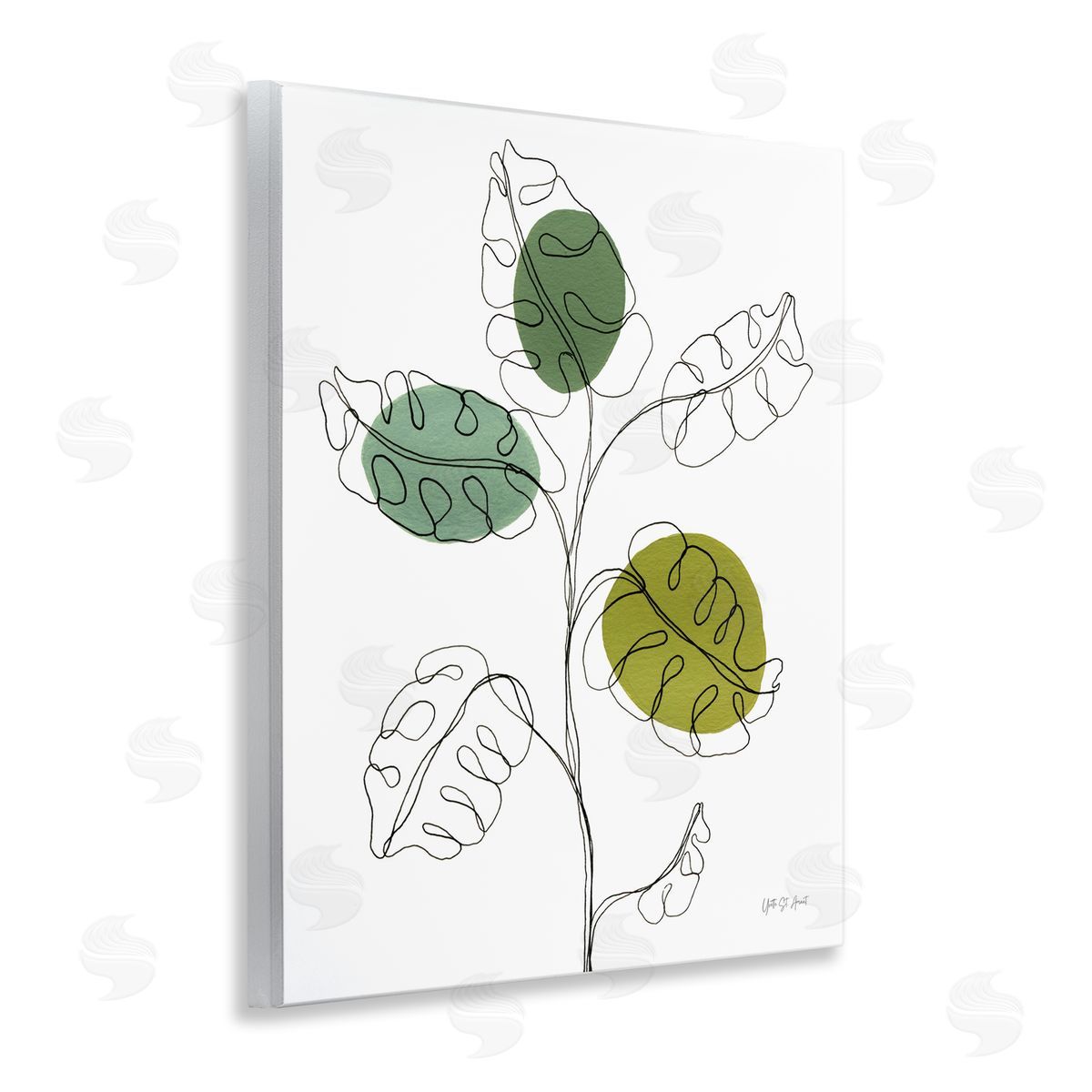 Modern Garden Leaves Wood Plaque Wall Art, Home Decor by Yvette St. Amant