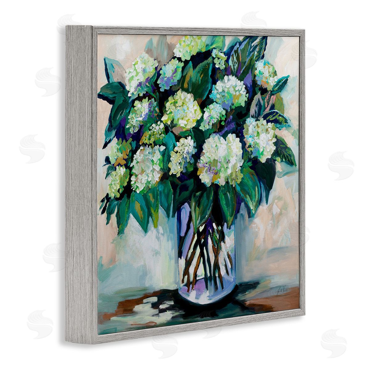 Full Jaimes Bouquet Grey Frame Print Wall Art, Home Decor by Jeanette Vertentes