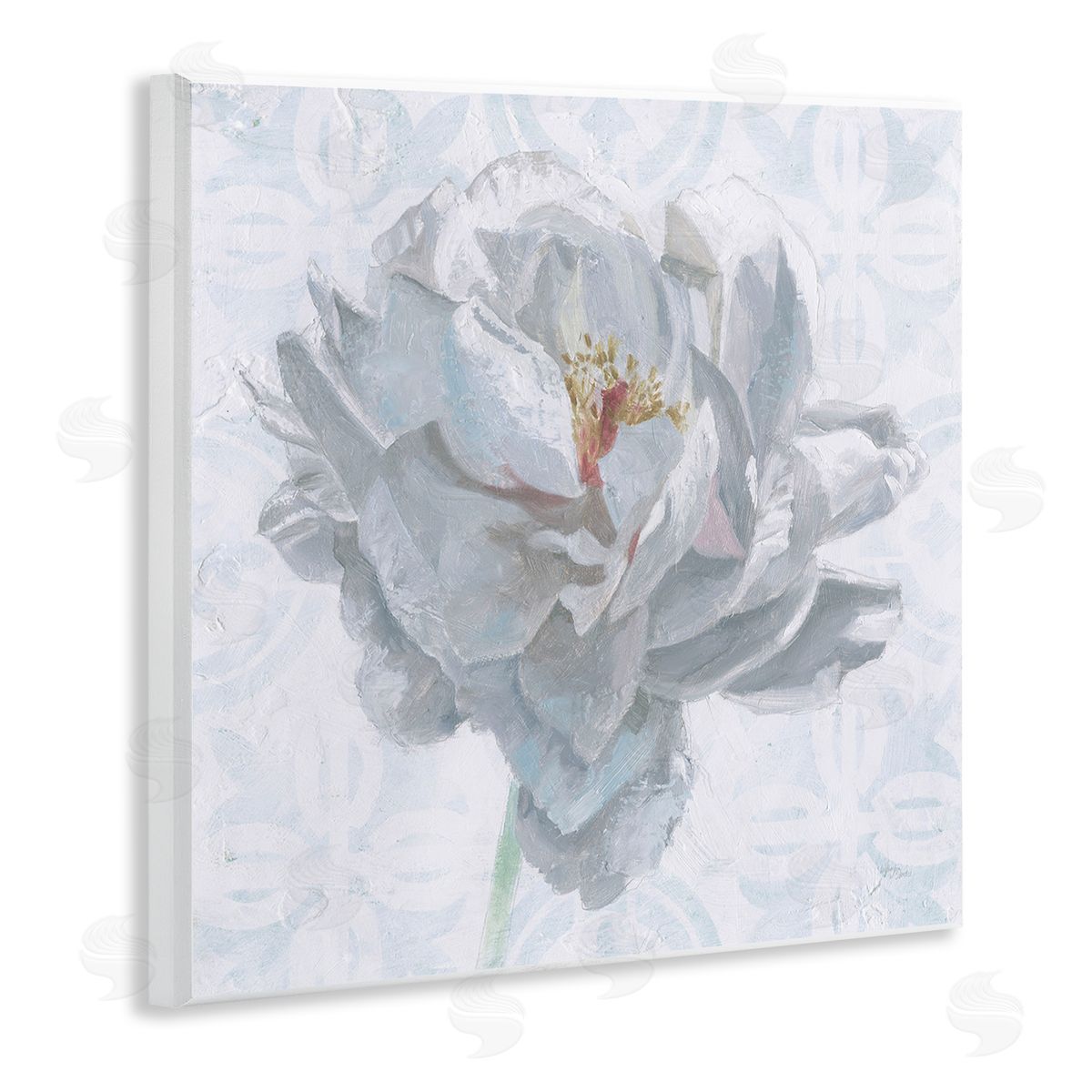 White Sublime Peony Wood Plaque Wall Art, Home Decor by Wellington Studio