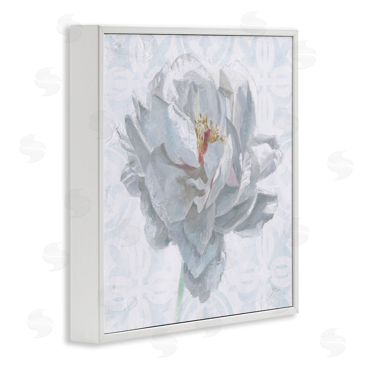White Sublime Peony White Frame Print Wall Art, Home Decor by Wellington Studio
