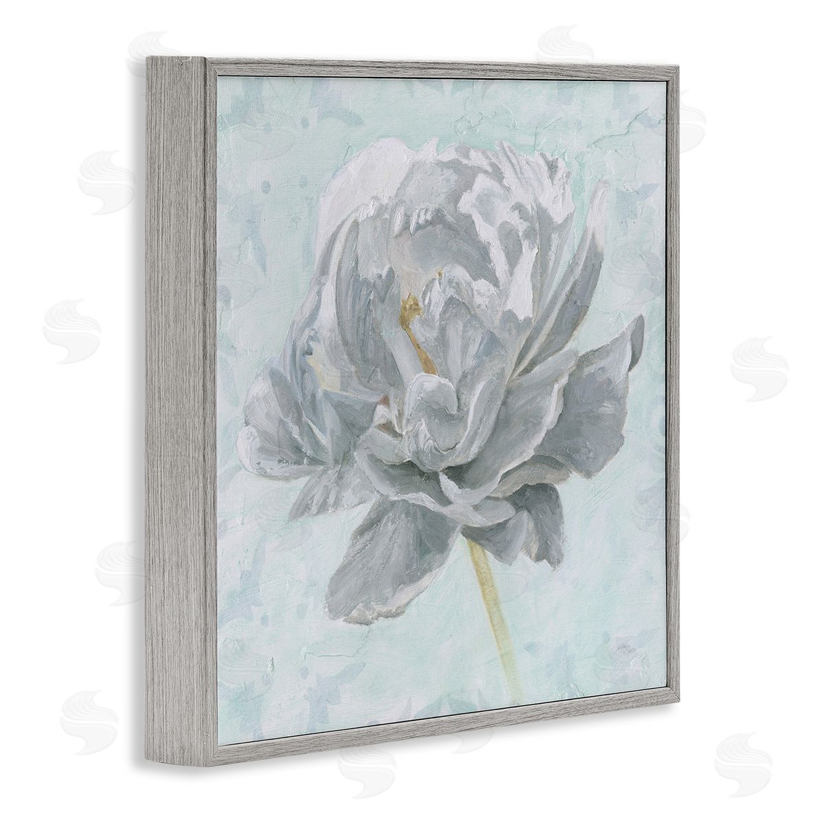 Sublime Peony Bloom Grey Frame Print Wall Art, Home Decor by Wellington Studio