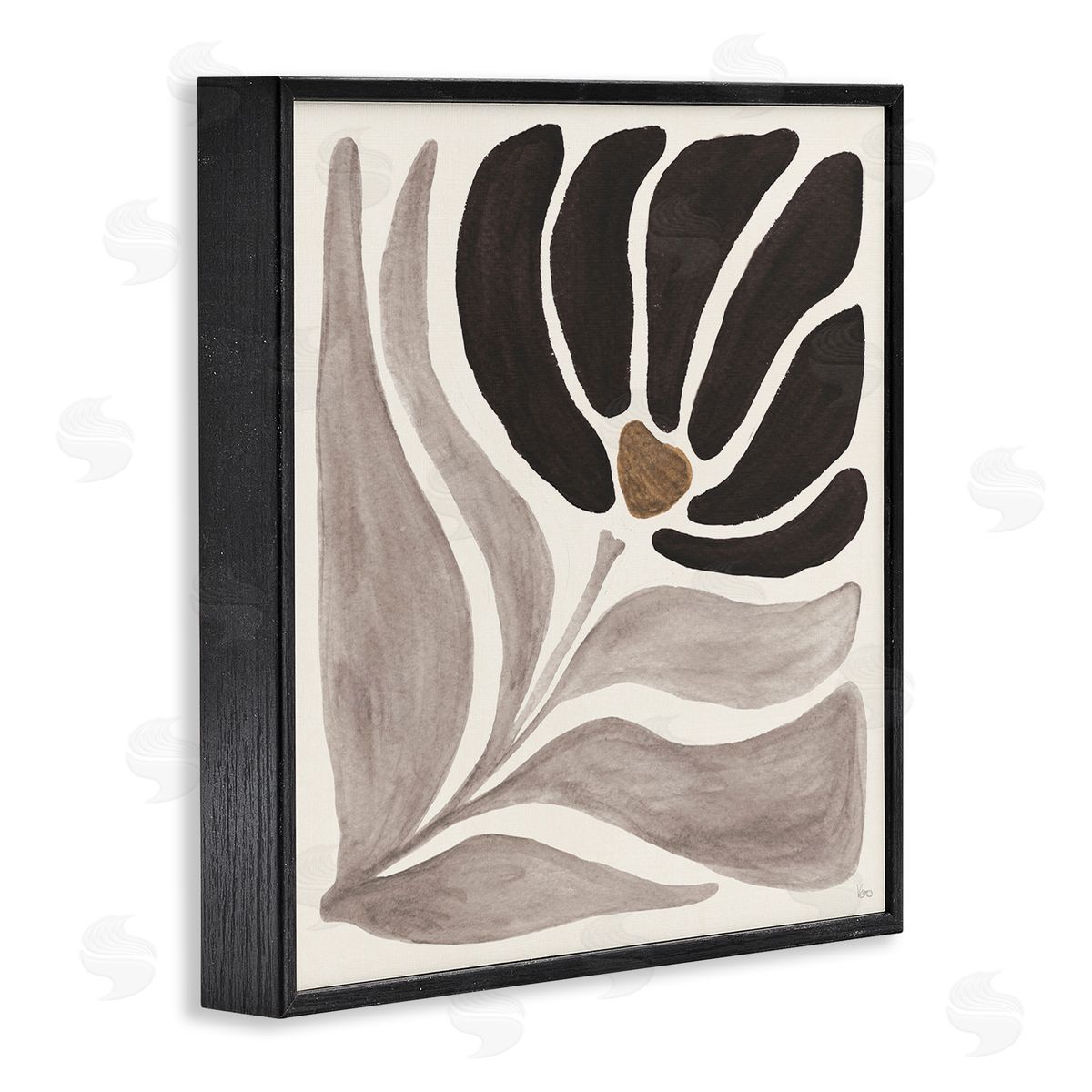 Modern Neutral Bloom Black Frame Print Wall Art, Home Decor by Veronique Charron