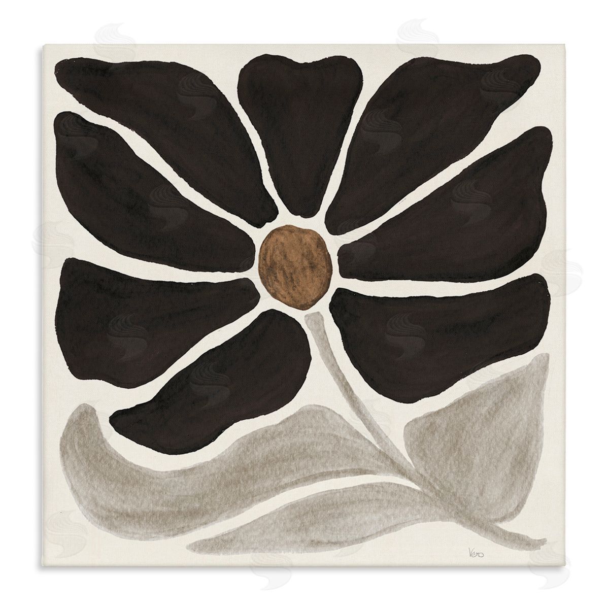 Modern Neutral Flower Canvas Wall Art, Home Decor by Veronique Charron