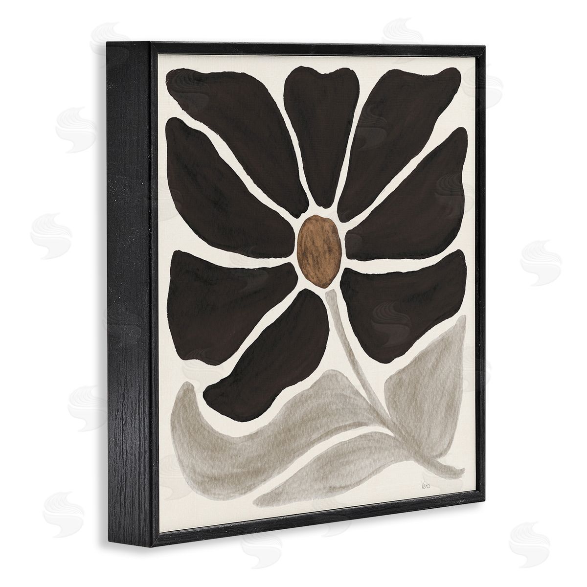 Modern Neutral Flower Black Frame Print Wall Art, Home Decor by Veronique Charron