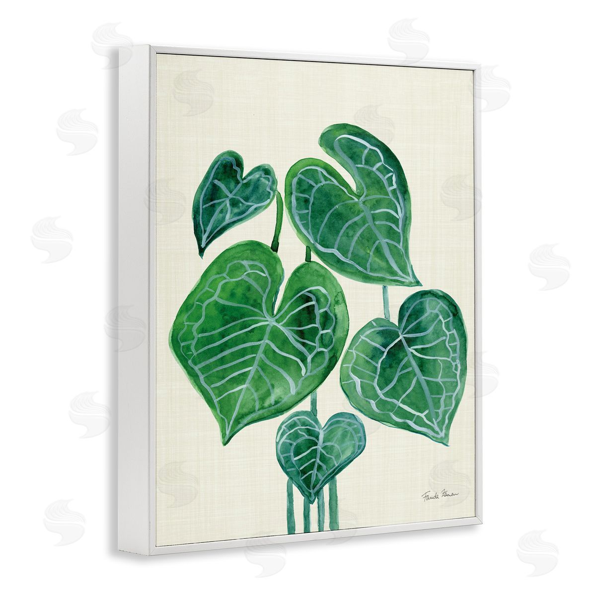 Tropical Leaf Bundle White Frame Print Wall Art, Home Decor by Farida Zaman