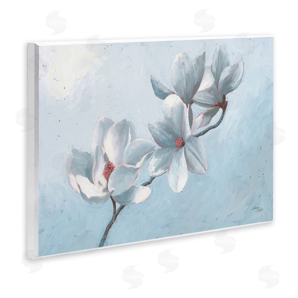 Budding Magnolia Blooms Wood Plaque Wall Art, Home Decor by Wellington Studio