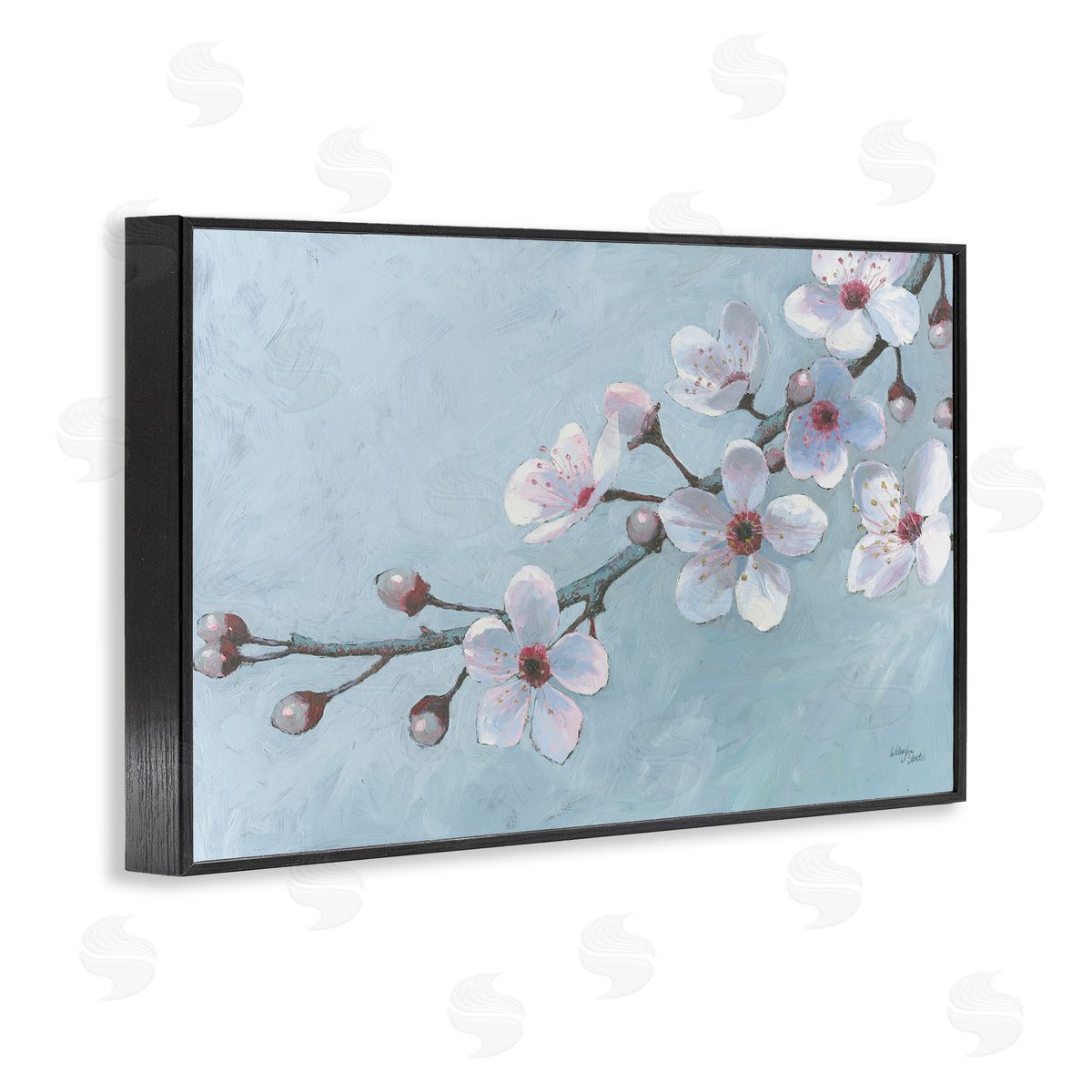Branch of Blossoms Black Frame Print Wall Art, Home Decor by Wellington Studio