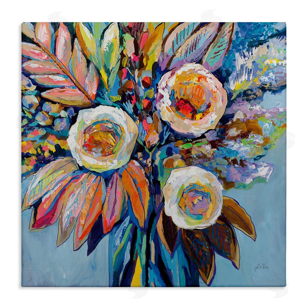 Wonderment Bold Bouquet Canvas Wall Art, Home Decor by Jeanette Vertentes