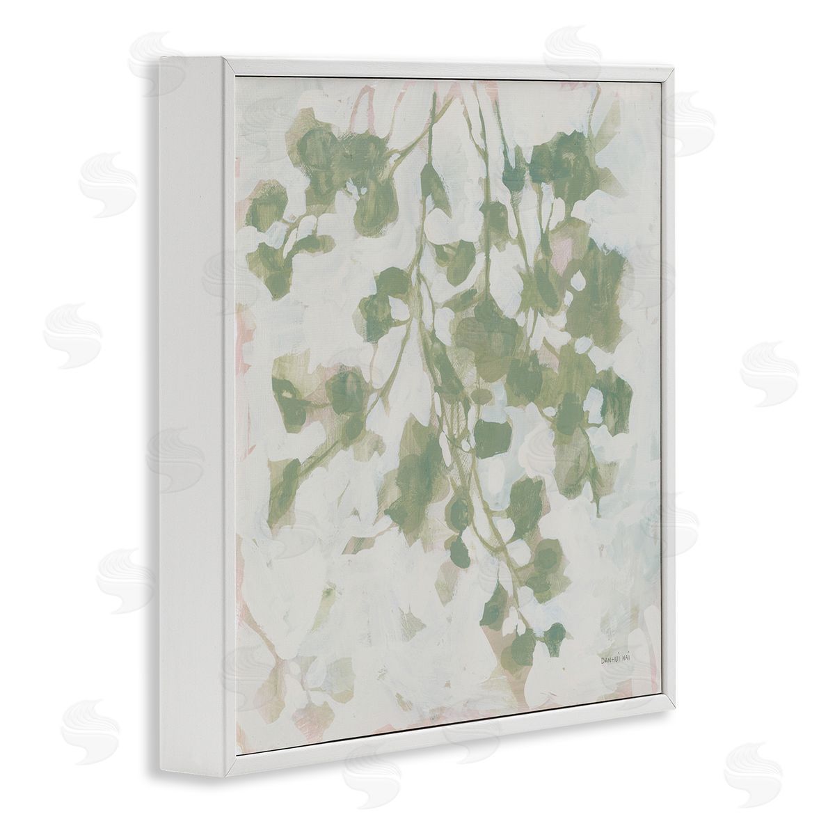Dancing Leaf Shadows White Frame Print Wall Art, Home Decor by Danhui Nai