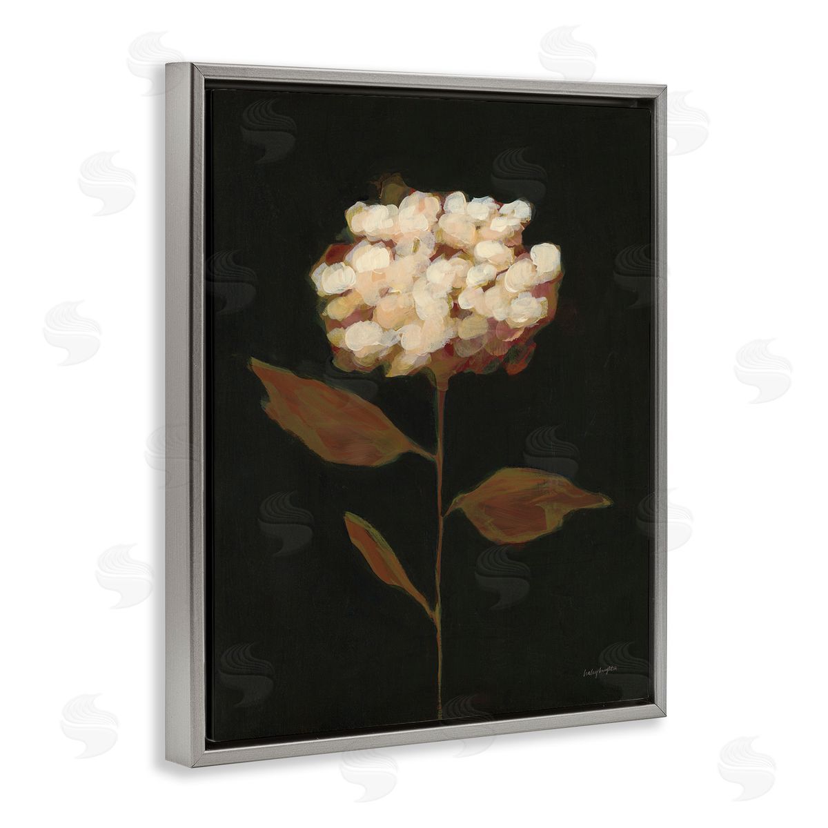 Fade Into Fall Bloom Grey Floating Frame Canvas Wall Art, Home Decor by Haley Knighten