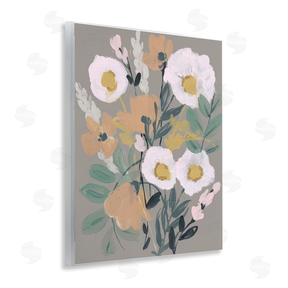 Modern Poppies Collage Wood Plaque Wall Art, Home Decor by Jennifer Goldberger