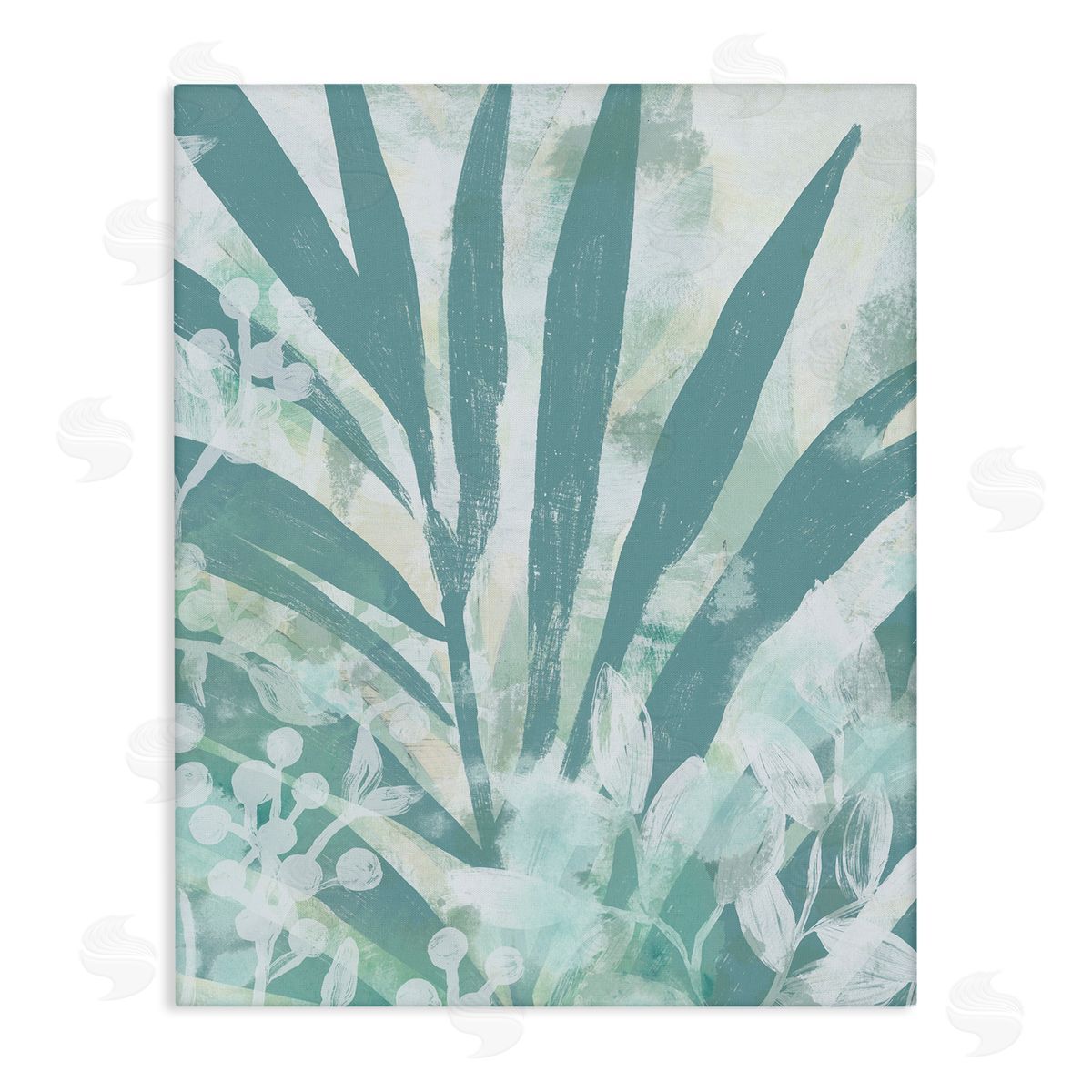 Palm Frond Splatter Canvas Wall Art, Home Decor by June Erica Vess