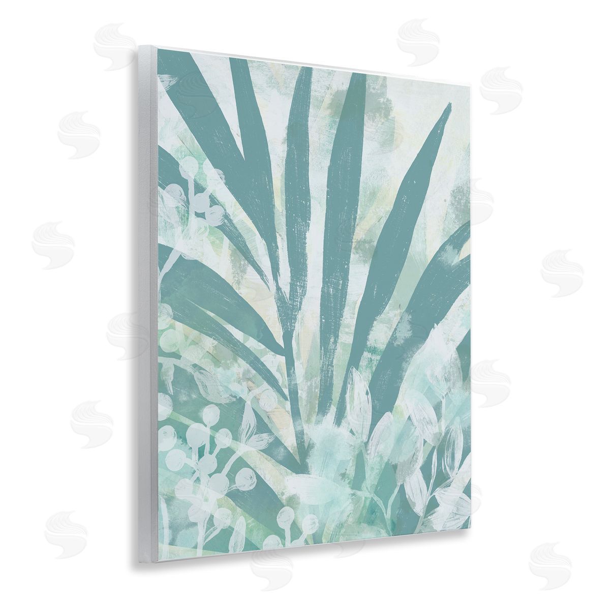 Palm Frond Splatter Wood Plaque Wall Art, Home Decor by June Erica Vess
