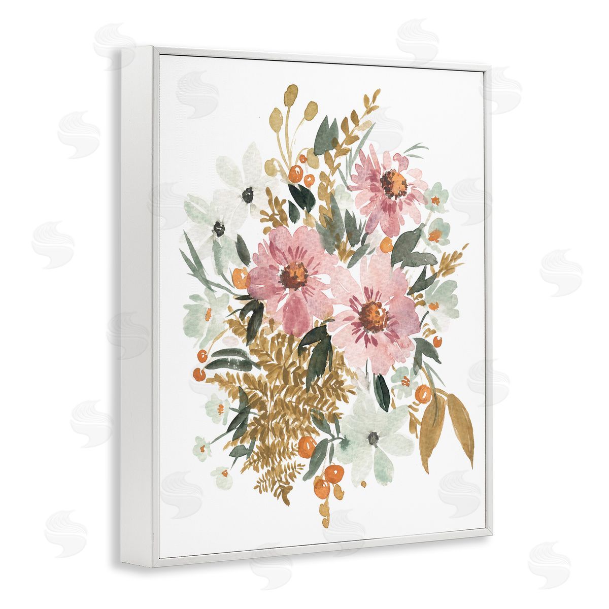 Bundle Of Wildflowers White Frame Print Wall Art, Home Decor by Amanda Cook