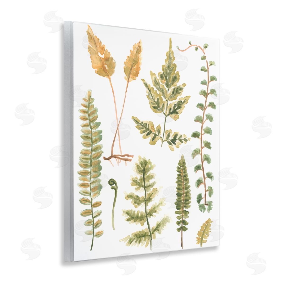 Varied Fern Leaves Wood Plaque Wall Art, Home Decor by June Erica Vess